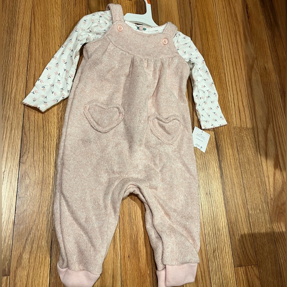 Pink Knit Overalls for Kids 9 months NWT